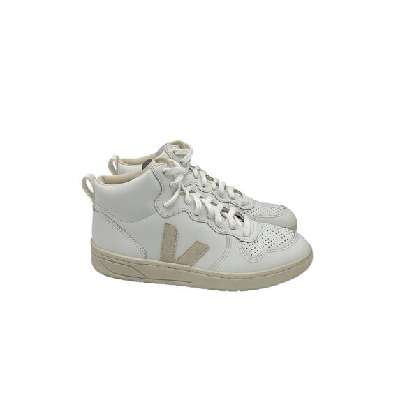 Veja 'V-15' White Leather Mid Sneaker Size 8 - Picture 2 of 6